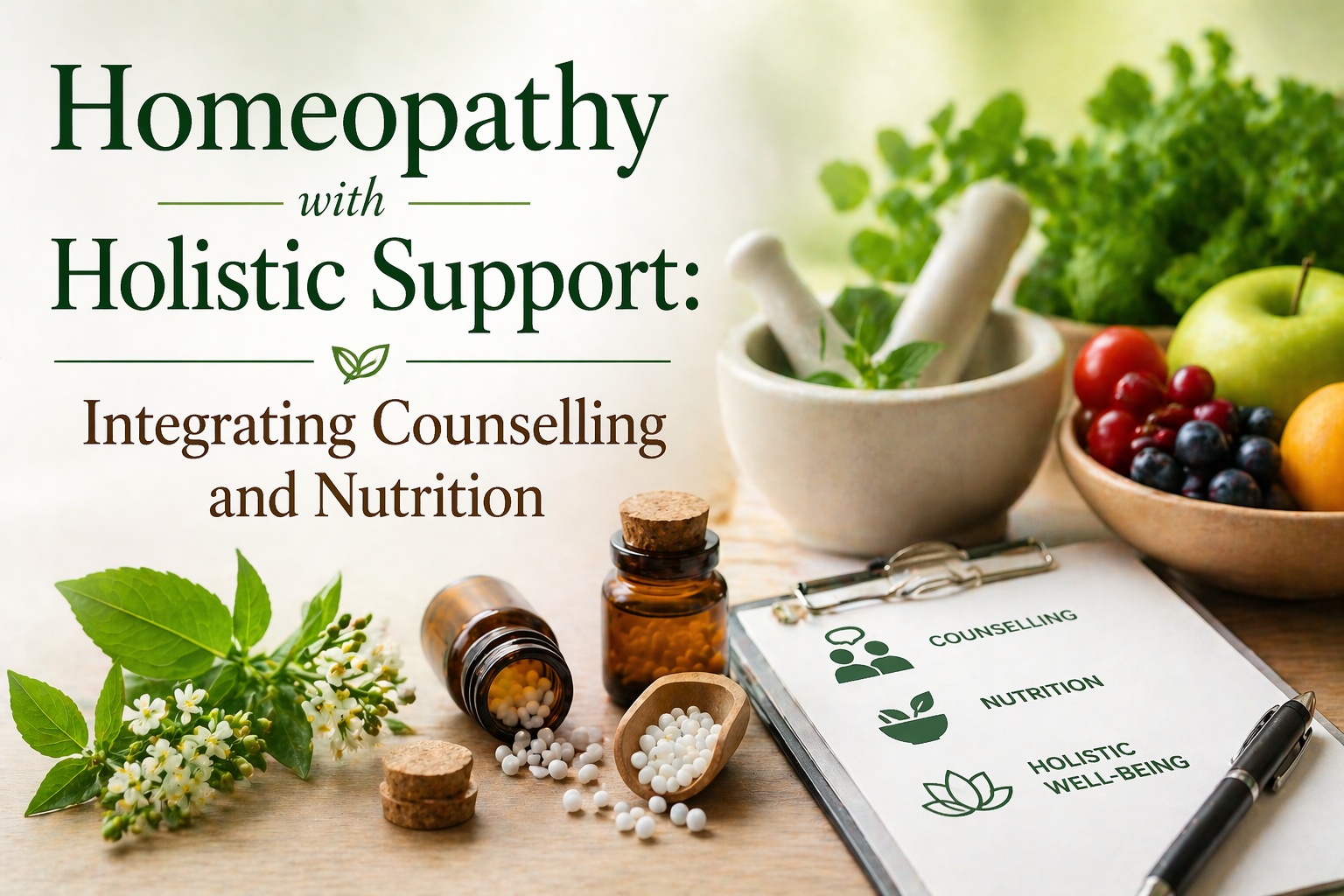Integrating Homeopathy with Counselling & Nutrition